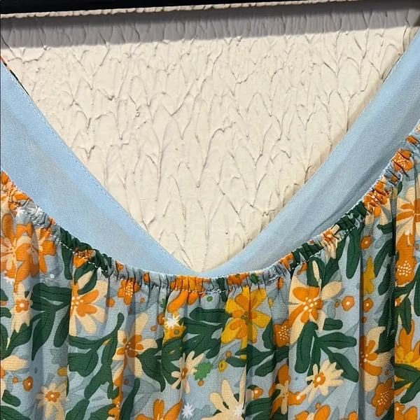 Lush Tropical Floral Spaghetti Strap Dress size small - Image 5