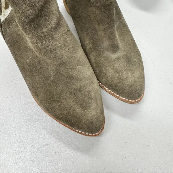Jeffrey Campbell Green Suede Leather Ankle Boots Womens 8 Fall Booties Classic - Image 3