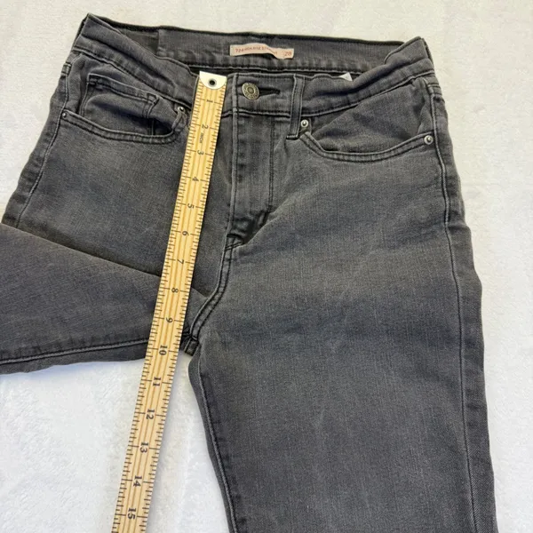 Levis 724 High Rise‎ Straight Jeans 28 Faded Black Dark Gray Denim 18883-0105 - Image 5