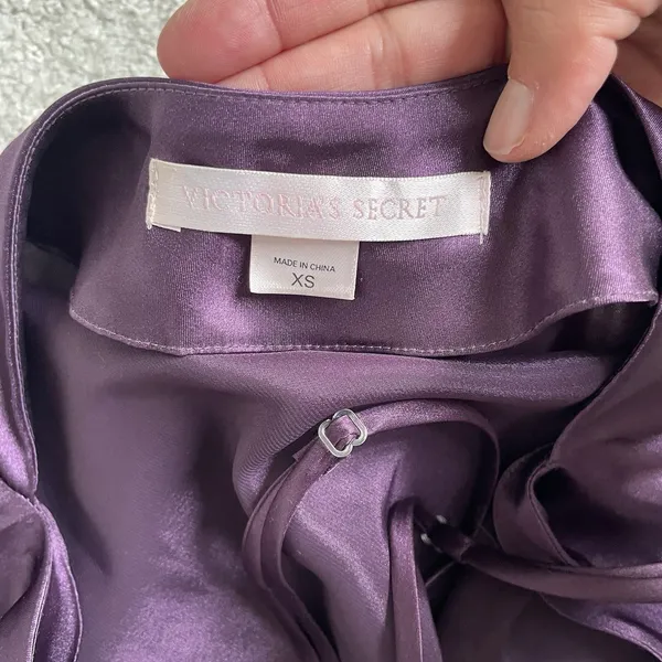 Victoria's Secret Lingerie Nightgown Dress Purple Silky 100% Polyester Size XS - Image 7
