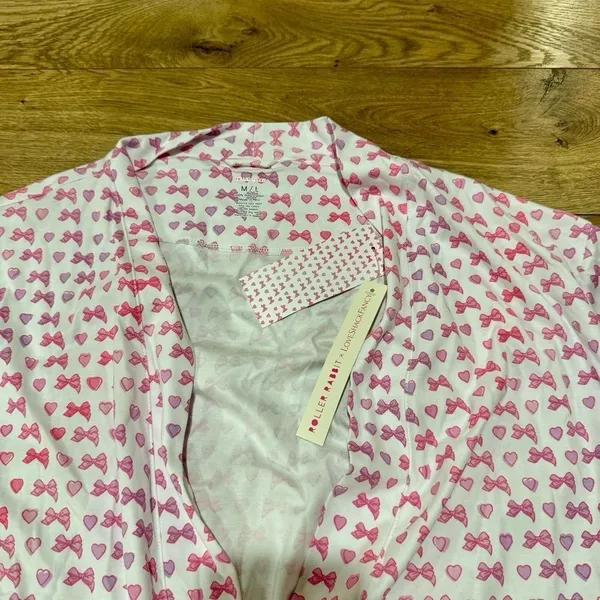 NWT Loveshackfancy × Roller Rabbit Disco Bow Blake Robe Limited Edition Sz M/L - Image 9