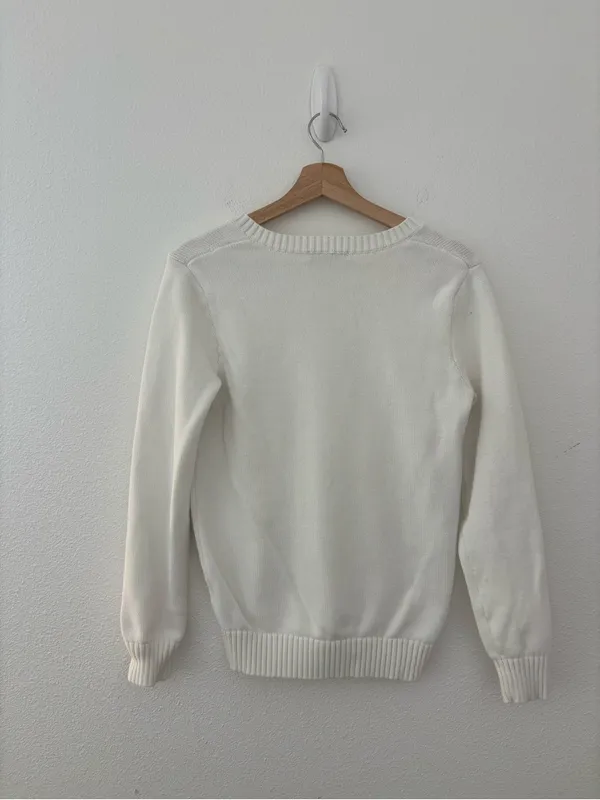 Brandy Melville white v neck sweater - Image 2