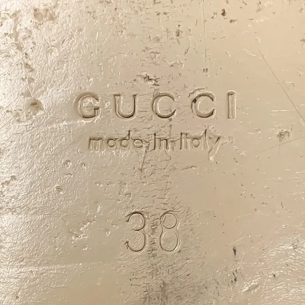 Gucci Willow Black Leather Faux Pearl GG Logo T-Strap Sandals 38 - Image 8