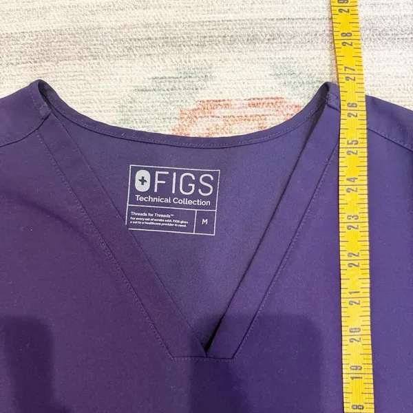 Figs Womens Casma V Neck Scrub Top Medium Purple Jam Workwear Nursing - Image 6