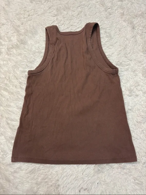 Abercrombie essentials Brown Women's Ribbed Tank Top - Image 2