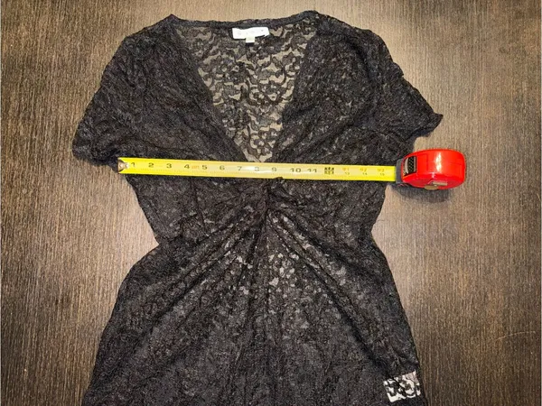 Black Lace Short Sleeve Romantic Goth Whimsigoth Grunge Y2K Top - Image 3