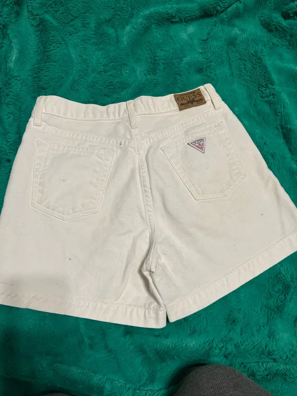 Guess White Shorts Denim High-Waisted - Image 3