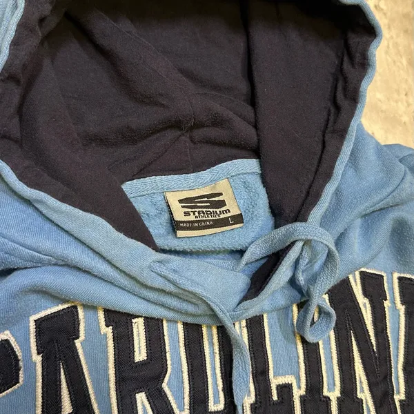 Stadium Athletics Vintage Y2K Embroidered North Carolina Tar Heels Light Blue Hoodie Sweatshirt - Image 5