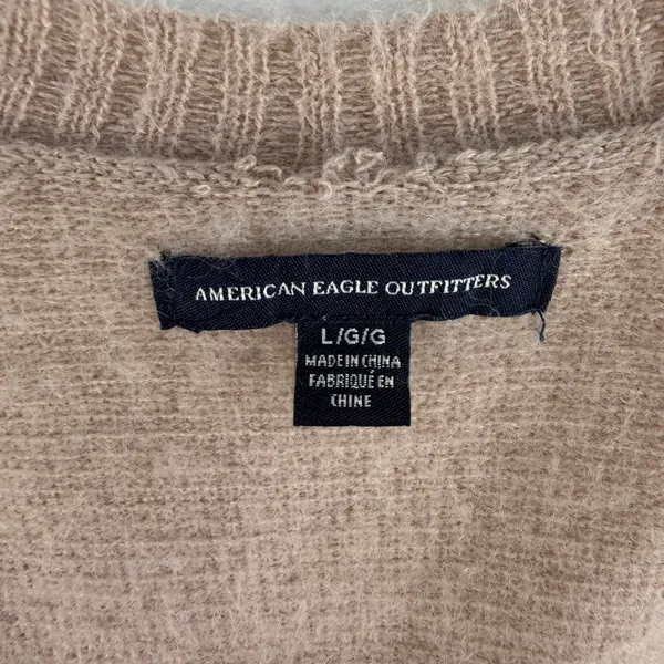 American Eagle L Large Cardigan Sweater Lightweight Knit‎ Blush Pink Long Sleeve - Image 4