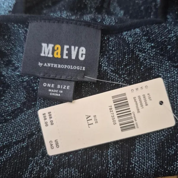 Anthropologie Maeve Sapphire Blue Cropped Marble Vest One Size NWT - Image 4