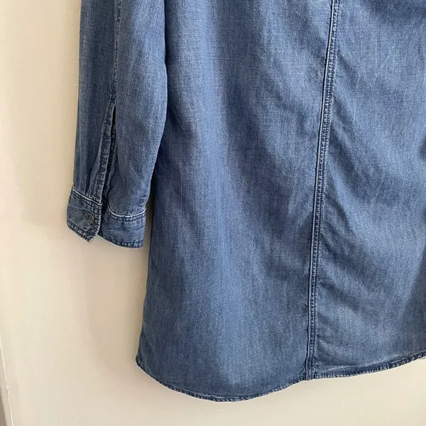 Gap Denim tunic dress quarter button up size XS - Image 8