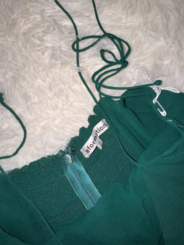 NEW Reformation Juliette emerald green midi Dress sz 10 - Image 12