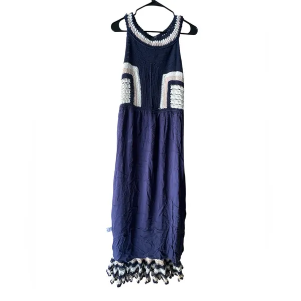 Cleobella Navy and Cream Midi Dress - Image 9
