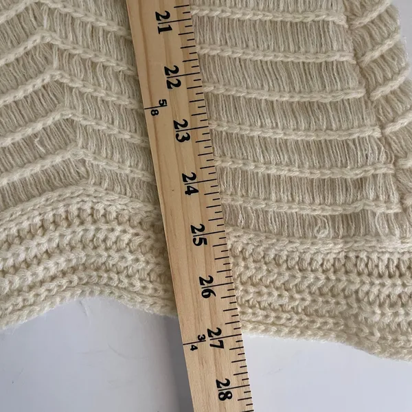 Pollux Size Medium Cream‎ Cottage Boho Floral Lace Back Crochet Sweater - Image 8