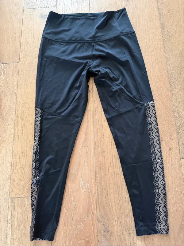 Beyond Yoga Black Faux Lace Leggings - Image 6