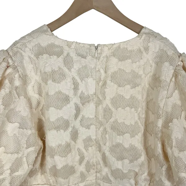NWT Lulus So Sweet To Me Cream Floral Puff Sleeve Mini Dress Size XL - Image 5