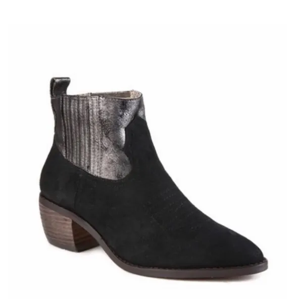 Band of‎ Gypsies Women's Borderline Micro Western Booties Black Pewter 6 $125 - Image 3