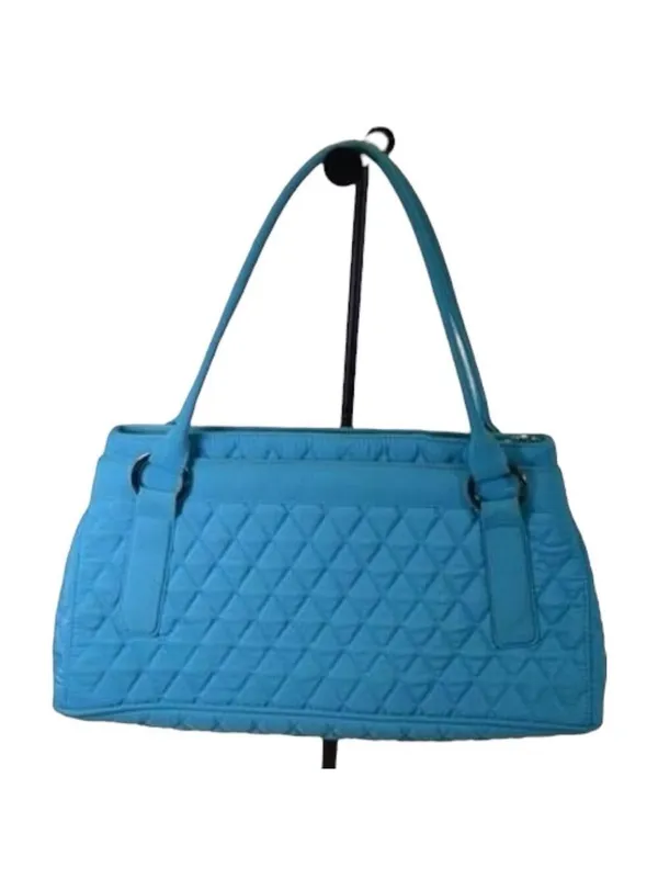 Vera Bradley Quilted Blue Shoulder Bag One Size Green Interior - Image 9