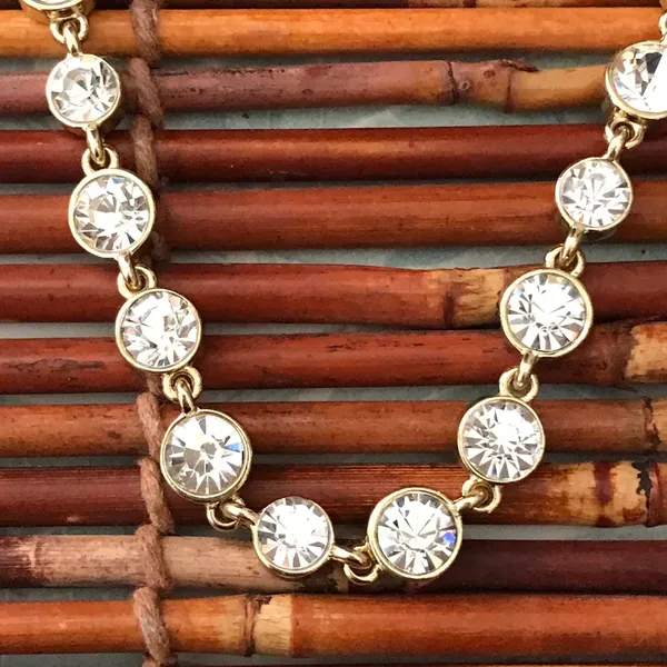 Chico's Brûlée Crystal & Gold Tone Long Necklace - Image 8
