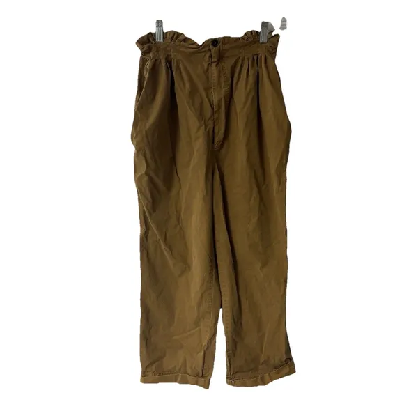 Free People Margate Pleated Paperbag Waist Trousers Size Medium Bohemian Brown - Image 2