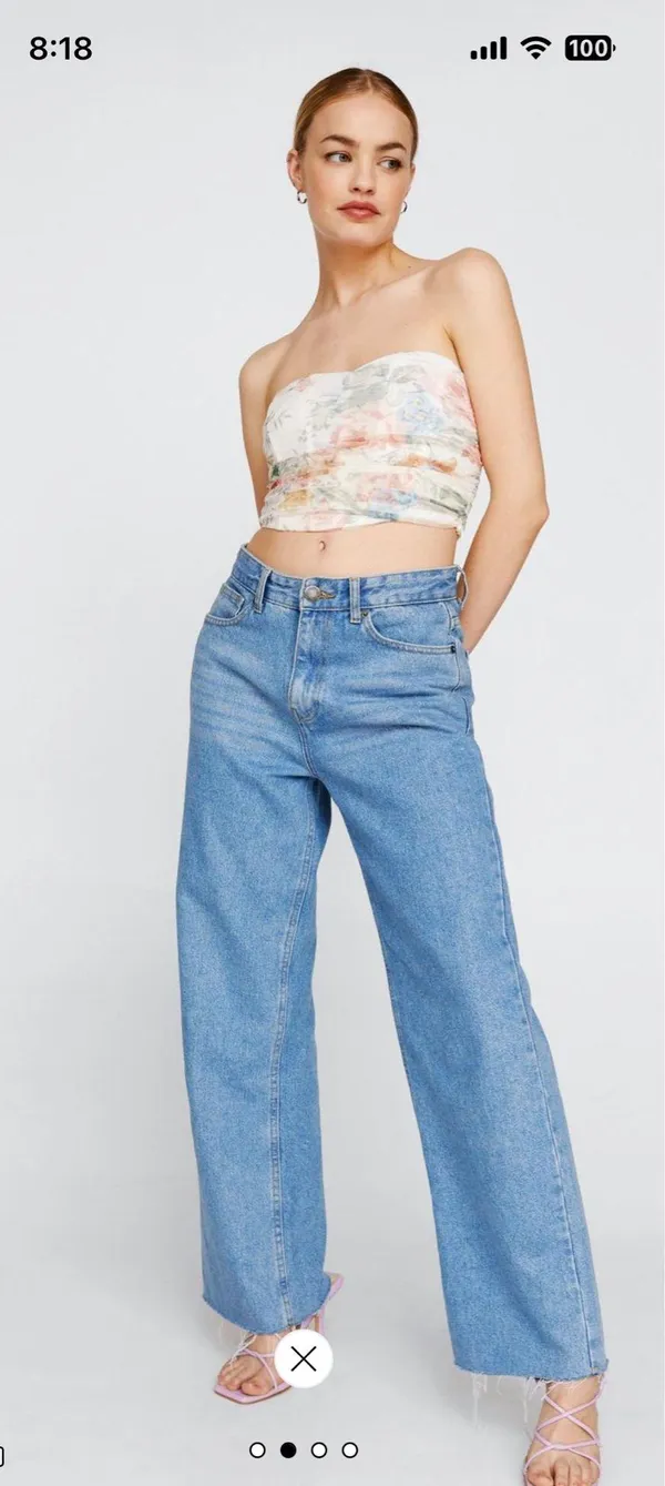 Nasty Gal Floral Ruched Strapless Corset Top - Image 2