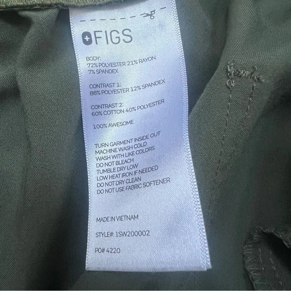 Figs Scrub Zamora Pants Jogger Pants Moss Green Plus Size 3XL Coral Drawstring - Image 6