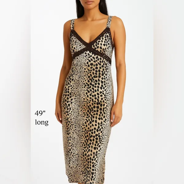 Linea Donatella animal print maxi dress sz large‎ adjustable straps stretchy - Image 10