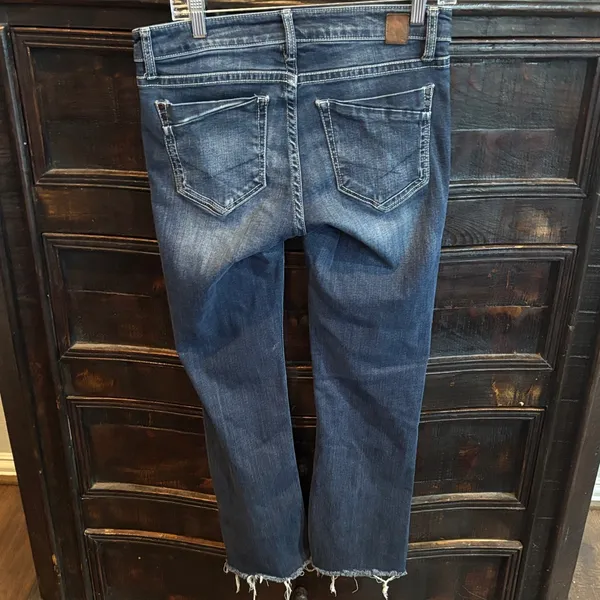BKE Blue Denim Jeans with Frayed Hems - Image 2