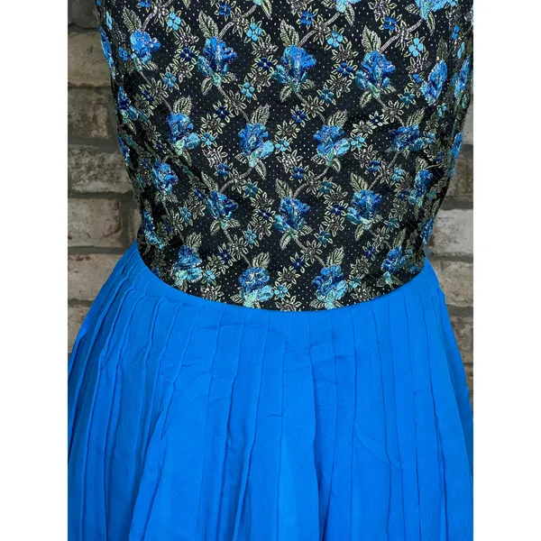 Dress formal midi dress blue green sheer skirt balletcore - Image 3