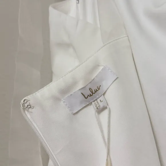 NEW Lulus Radiant Romance White Tie-Strap Maxi Dress Sz Large Wedding Bridal - Image 15