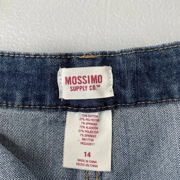 Mossimo Denim Button Up Down Skirt Size 14 Blue Jean Short Mini Stretch Western - Image 4