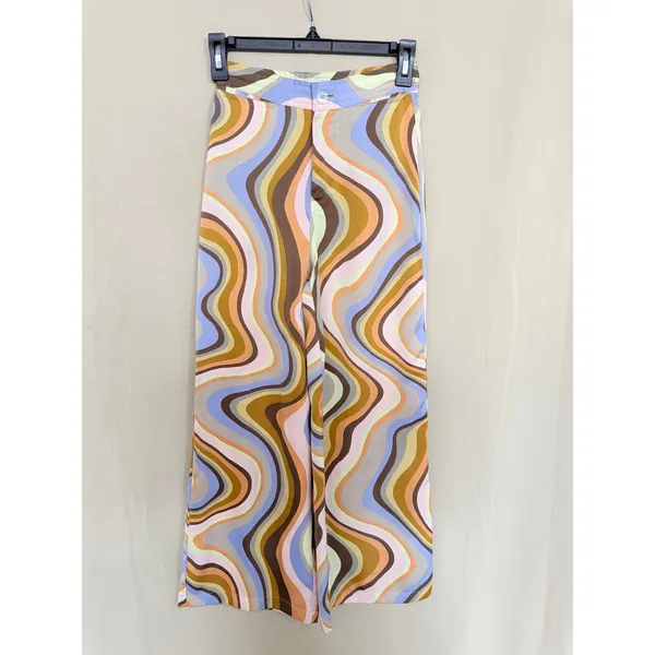 Urban Outfitters Wide Leg Pants Womens XS Multicolor Psychedelic Swirl Retro 70s - Image 5