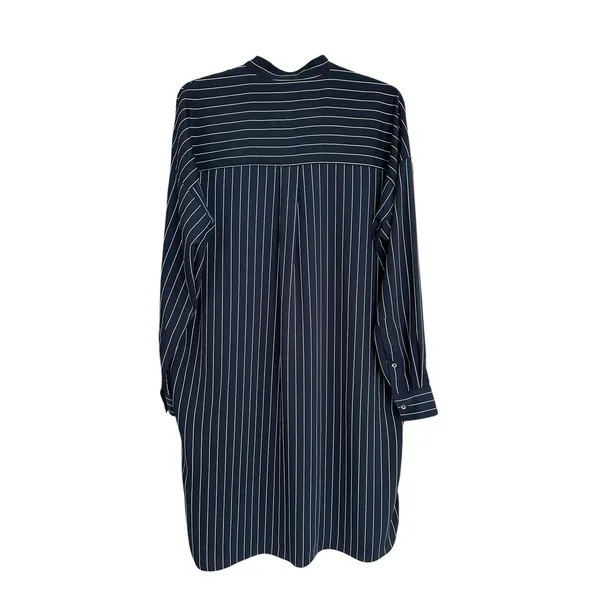 Aritzia‎ Babaton Striped Shirt Dress Blue White Midi Long Sleeve Pockets #FF10-2 - Image 11