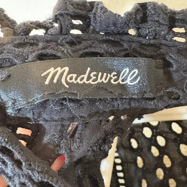 Madewell Eyelet‎ Mockneck Ruffle Top Size Small - Image 7