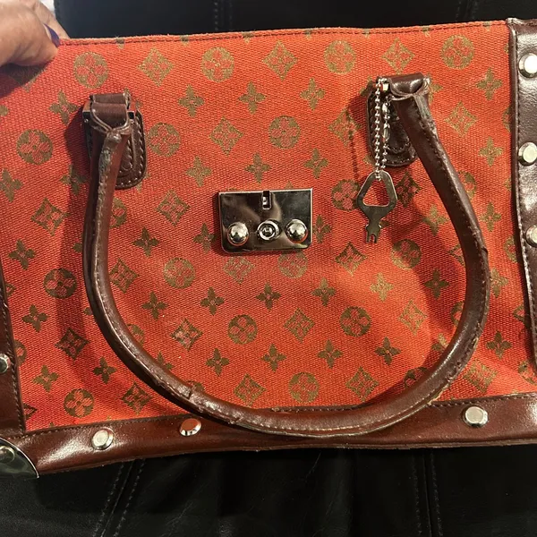 Designer Red and Brown Women's Bag - Image 9