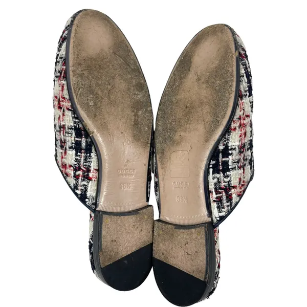 Gucci Princetown Tweed Mules Horsebit Gardenia Ink Blue Size 36.5 - Image 10