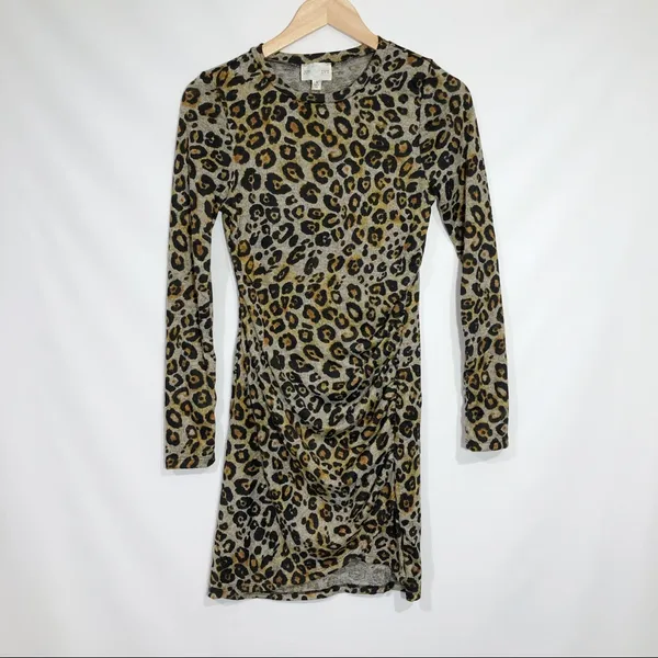 Francesca's June & Ivy Tammy Ruched Leopard Luxe Mini Dress Medium Night‎ Out - Image 4