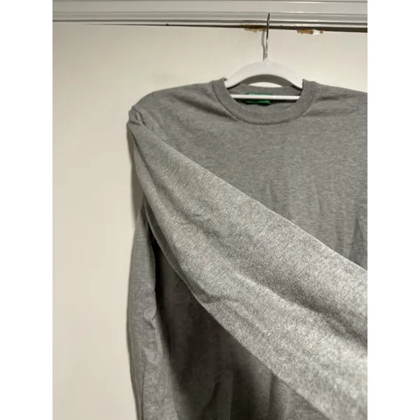 Vintage Women's Sz: M United Colors Of Benetton Gray Pullover Cotton Sweater - Image 8