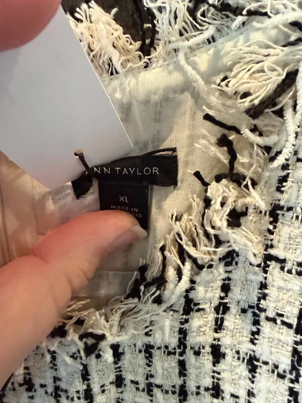 Ann Taylor Tweed Fringe Trim Top NWT - Image 5