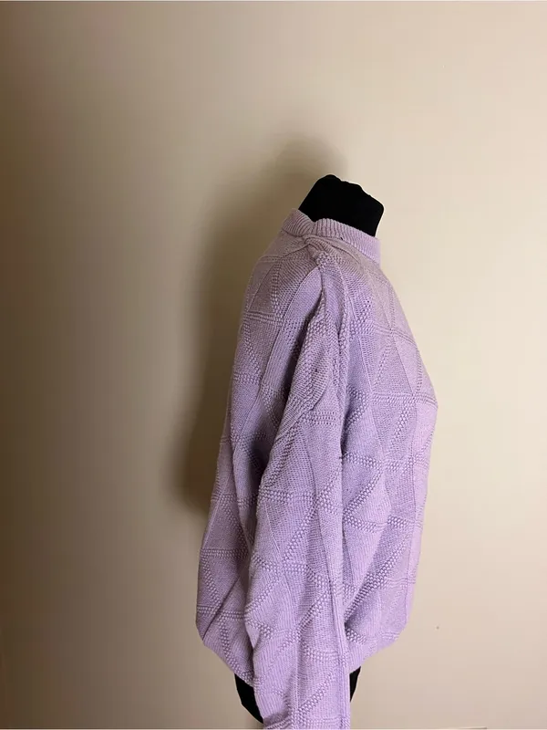 Van Heusen Vintage Lavender Textured Crewneck Sweater - Image 3