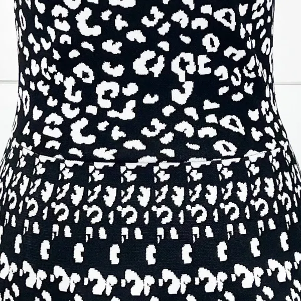 Rebecca Taylor Womens Knit Dress Large Leopard Animal Print Mob Wife Bold‎ Glam - Image 5