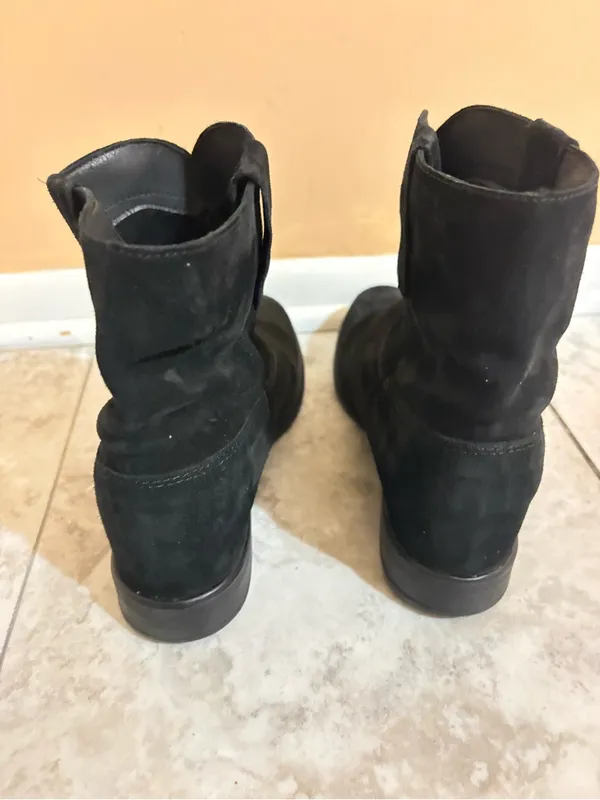 Anthropologie Hidden Heel Black Suede Ankle Boots - Image 3