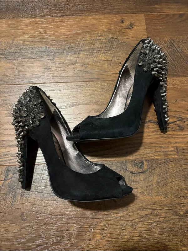 Sam Edelman Lorissa Black Spike Studded High Heel Pumps - Image 3
