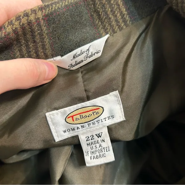 Vintage Talbots Wool Blend Plaid Blazer Jacket 22W Petite Preppy Academia Work - Image 9