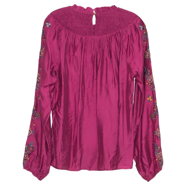 NWT Savanna Jane Top Boho Peasant Embroidered Floral Flowy Western Cottagecore L - Image 3
