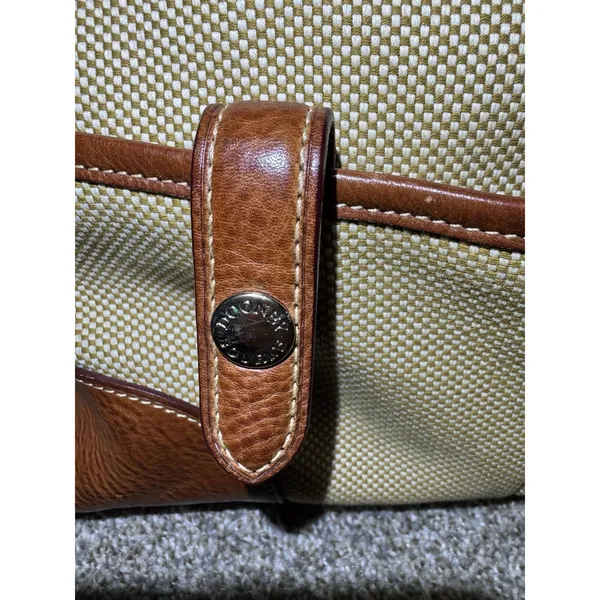 Dooney &‎ Bourke Brown Tweed Purse With Leather Accents - Image 5