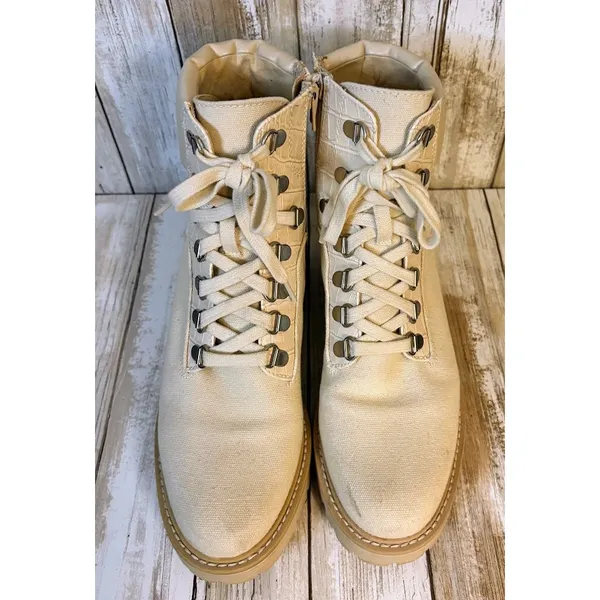 DOLCE VITA Women's Hank Combat Boots in Ivory Size 8M‎ - Image 3