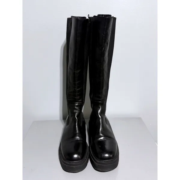 OFFICE London Kody Women's Black Leather Knee High Chelsea Boots EU 40 US 9 - Image 4