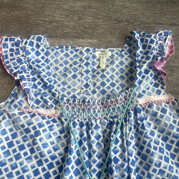 Matilda Jane‎ Smocked Geometric Flutter Sleeve Top Size XL Cotton Summer - Image 4