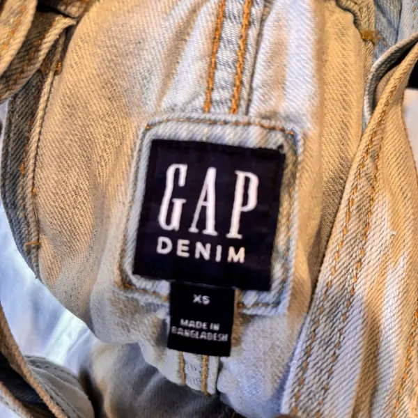 GAP Denim Light Wash Overalls XS Womens Light Indigo Bib‎ Jeans - Image 5